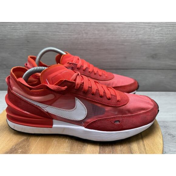Nike Mens Waffle One SE DD8014-601 Red Running Shoes Sneakers Size 8.5 - Picture 1 of 10